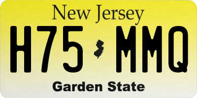 NJ license plate H75MMQ