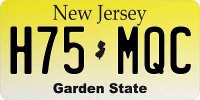 NJ license plate H75MQC