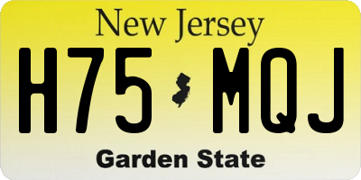 NJ license plate H75MQJ