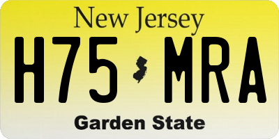 NJ license plate H75MRA