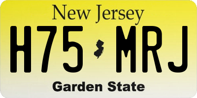 NJ license plate H75MRJ