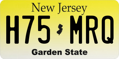 NJ license plate H75MRQ
