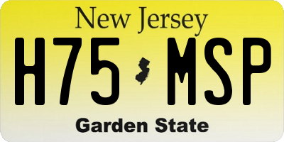 NJ license plate H75MSP