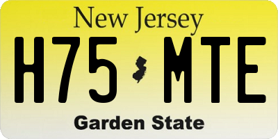 NJ license plate H75MTE