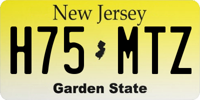 NJ license plate H75MTZ
