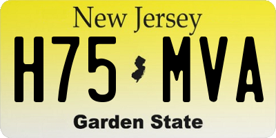 NJ license plate H75MVA