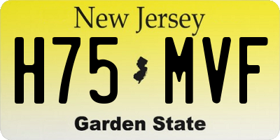 NJ license plate H75MVF
