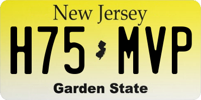 NJ license plate H75MVP
