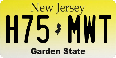 NJ license plate H75MWT