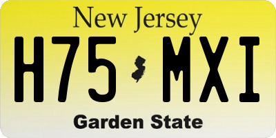 NJ license plate H75MXI