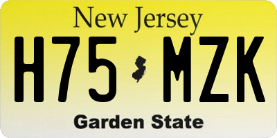 NJ license plate H75MZK