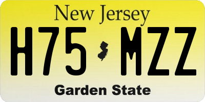 NJ license plate H75MZZ