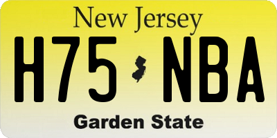 NJ license plate H75NBA