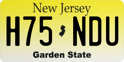 NJ license plate H75NDU