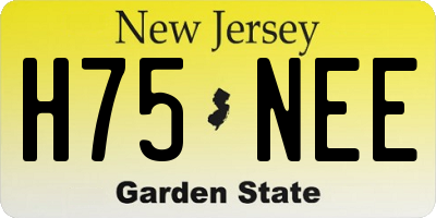 NJ license plate H75NEE