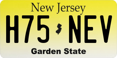 NJ license plate H75NEV