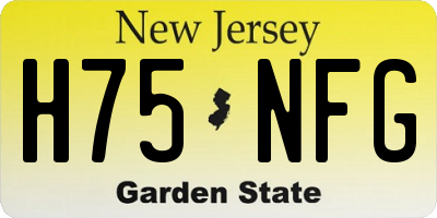 NJ license plate H75NFG