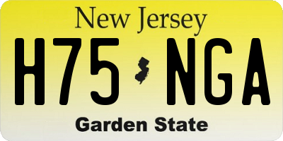 NJ license plate H75NGA