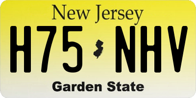 NJ license plate H75NHV
