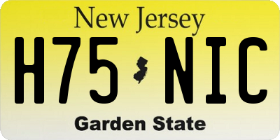 NJ license plate H75NIC