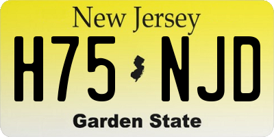 NJ license plate H75NJD