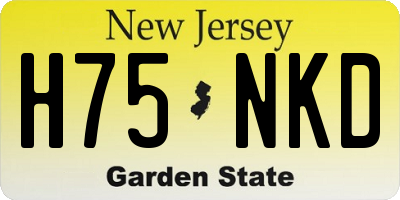 NJ license plate H75NKD