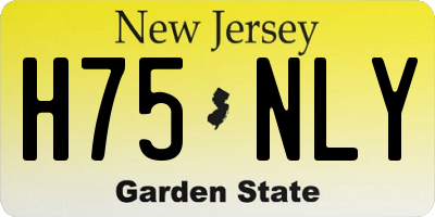NJ license plate H75NLY