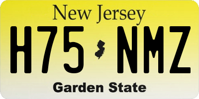 NJ license plate H75NMZ
