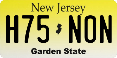 NJ license plate H75NON