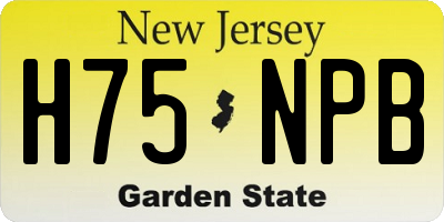 NJ license plate H75NPB