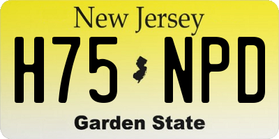 NJ license plate H75NPD