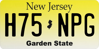 NJ license plate H75NPG