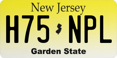 NJ license plate H75NPL