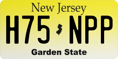 NJ license plate H75NPP