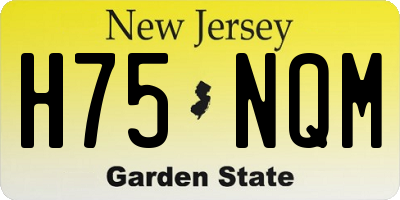 NJ license plate H75NQM