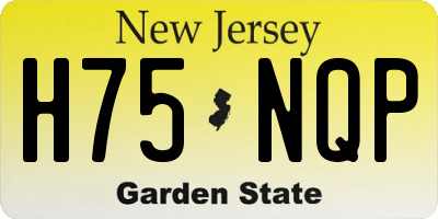 NJ license plate H75NQP