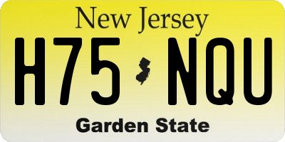 NJ license plate H75NQU