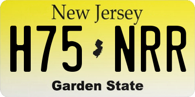 NJ license plate H75NRR
