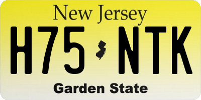 NJ license plate H75NTK