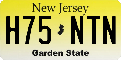NJ license plate H75NTN