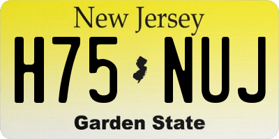 NJ license plate H75NUJ