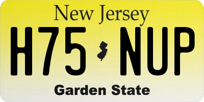 NJ license plate H75NUP