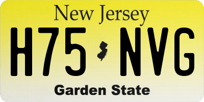 NJ license plate H75NVG