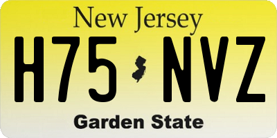 NJ license plate H75NVZ