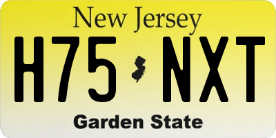 NJ license plate H75NXT