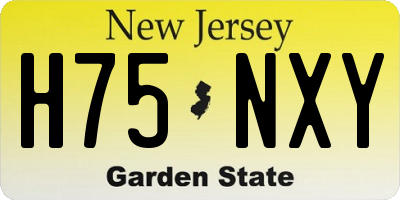 NJ license plate H75NXY