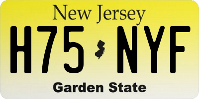 NJ license plate H75NYF