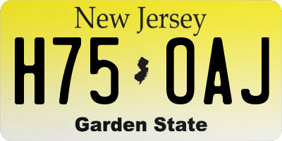 NJ license plate H75OAJ