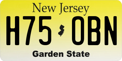 NJ license plate H75OBN