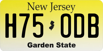 NJ license plate H75ODB